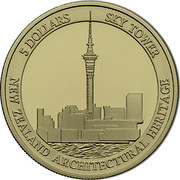 New Zealand 5 Dollars Architectural Heritage 2002 (l) 500 pieces were housed in a stamp cover KM# 131 5 DOLLARS SKY TOWER NEW ZEALAND ARCHITECTURAL HERITAGE coin reverse New Zealand 5 Dollars Architectural Heritage 2002 (l) 500 pieces were housed in a stamp cover KM# 131 5 DOLLARS SKY TOWER NEW ZEALAND ARCHITECTURAL HERITAGE coin reverse