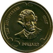 New Zealand 5 Dollars Captain James Cook 1992 KM# 85 THE DISCOVERERS COOK 5 DOLLARS coin reverse New Zealand 5 Dollars Captain James Cook 1992 KM# 85 THE DISCOVERERS COOK 5 DOLLARS coin reverse