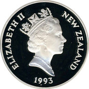 New Zealand 5 Dollars Hooker Sea Lions 1993 Proof KM# 89 NEW ZEALAND ELIZABETH II 1993 RDM coin obverse New Zealand 5 Dollars Hooker Sea Lions 1993 Proof KM# 89 NEW ZEALAND ELIZABETH II 1993 RDM coin obverse