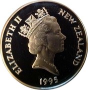 New Zealand 5 Dollars (James Clark Ross 1995 Proof KM# 92 NEW ZEALAND ELIZABETH II 1995 RDM coin obverse New Zealand 5 Dollars (James Clark Ross 1995 Proof KM# 92 NEW ZEALAND ELIZABETH II 1995 RDM coin obverse
