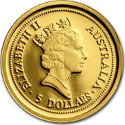 Australia 5 Dollars The Australian Nugget 1998 ELIZABETH II AUSTRALIA 5 DOLLARS coin obverse Australia 5 Dollars The Australian Nugget 1998 ELIZABETH II AUSTRALIA 5 DOLLARS coin obverse