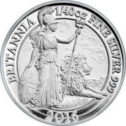 UK 5 Pence (Britannia) BRITANNIA 1/40 OZ FINE SILVER 999 2016 coin reverse