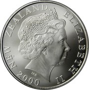 New Zealand $5 Pied Cormorant 2000 (v) Proof KM# 125a NEW ZEALAND ELIZABETH II 2000 IRB coin obverse New Zealand $5 Pied Cormorant 2000 (v) Proof KM# 125a NEW ZEALAND ELIZABETH II 2000 IRB coin obverse