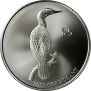 New Zealand $5 Pied Cormorant 2000 (v) Proof KM# 125a $5 PIED CORMORANT coin reverse New Zealand $5 Pied Cormorant 2000 (v) Proof KM# 125a $5 PIED CORMORANT coin reverse