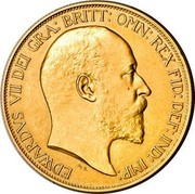 UK 5 Pounds Edward VII 1902 Proof KM# 807 EDWARDVS VII D:G: BRITT: OMN: REX F:D: IND: IMP: coin obverse UK 5 Pounds Edward VII 1902 Proof KM# 807 EDWARDVS VII D:G: BRITT: OMN: REX F:D: IND: IMP: coin obverse