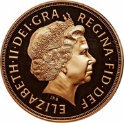 UK 5 Pounds Queen Elizabeth II's Golden Jubilee 2002 British Royal Mint KM# 1028 ELIZABETH∙II∙DEI∙GRA REGINA∙FID∙DEF IRB coin obverse