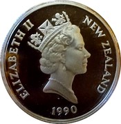 New Zealand 50 Cents 150 Years Treaty of Waitangi 1990 (c) Proof. Sets only. KM# 75a ELIZABETH II NEW ZEALAND 1990 RDM coin obverse New Zealand 50 Cents 150 Years Treaty of Waitangi 1990 (c) Proof. Sets only. KM# 75a ELIZABETH II NEW ZEALAND 1990 RDM coin obverse