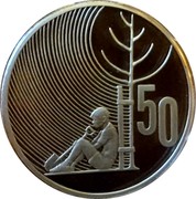 New Zealand 50 Cents 150 Years Treaty of Waitangi 1990 (c) Proof. Sets only. KM# 75a 50 coin reverse New Zealand 50 Cents 150 Years Treaty of Waitangi 1990 (c) Proof. Sets only. KM# 75a 50 coin reverse
