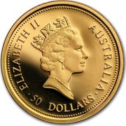 Australia 50 Dollars The Australian Nugget 1998 ELIZABETH II AUSTRALIA 50 DOLLARS coin obverse Australia 50 Dollars The Australian Nugget 1998 ELIZABETH II AUSTRALIA 50 DOLLARS coin obverse