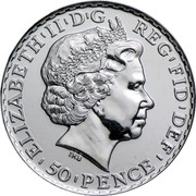 UK 50 Pence Britannia 2013 British Royal Mint Proof KM# 1256 ELIZABETH'II'D'G REG'FID'DEF '50'PENCE' IRB coin obverse UK 50 Pence Britannia 2013 British Royal Mint Proof KM# 1256 ELIZABETH'II'D'G REG'FID'DEF '50'PENCE' IRB coin obverse