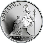 UK 50 Pence Britannia 2013 British Royal Mint Proof KM# 1256 BRITANNIA 1/4 OUNCE FINE SILVER 2013 coin reverse UK 50 Pence Britannia 2013 British Royal Mint Proof KM# 1256 BRITANNIA 1/4 OUNCE FINE SILVER 2013 coin reverse