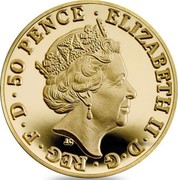 UK 50 Pence Britannia 2016 British Royal Mint Proof KM# 1288 50 PENCE ELIZABETH II D G REG F D J.C coin obverse UK 50 Pence Britannia 2016 British Royal Mint Proof KM# 1288 50 PENCE ELIZABETH II D G REG F D J.C coin obverse