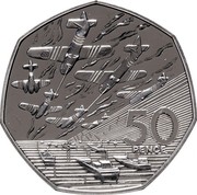 UK 50 Pence D-Day Anniversary 1994 Proof KM# 966a 50 PENCE coin reverse