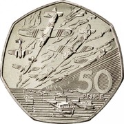 UK 50 Pence D-Day Anniversary 1994 Proof KM# 966 50 PENCE coin reverse
