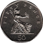 UK 50 Pence Elizabeth II (3rd portrait) small type 1997 KM# 940.2 FIFTY PENCE 50 coin reverse UK 50 Pence Elizabeth II (3rd portrait) small type 1997 KM# 940.2 FIFTY PENCE 50 coin reverse