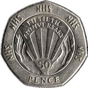 UK 50 Pence National Health Service 1998 Proof KM# 996a NHS NHS NHS NHS NHS FIFTIETH ANNIVERSARY 50 PENCE coin reverse UK 50 Pence National Health Service 1998 Proof KM# 996a NHS NHS NHS NHS NHS FIFTIETH ANNIVERSARY 50 PENCE coin reverse