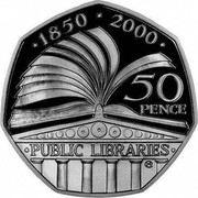 UK 50 Pence (Public Libraries) KM# 1004a ∙1850∙2000∙ 50 PENCE ∙PUBLIC LIBRARIES∙ coin reverse UK 50 Pence (Public Libraries) KM# 1004a ∙1850∙2000∙ 50 PENCE ∙PUBLIC LIBRARIES∙ coin reverse