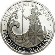 UK 50 Pounds 50 Pounds Elizabeth II 2008 British Royal Mint Proof KM# 1101a BRITANNIA 2008 JB 1 2 OUNCE FINE PLATINUM coin reverse UK 50 Pounds 50 Pounds Elizabeth II 2008 British Royal Mint Proof KM# 1101a BRITANNIA 2008 JB 1 2 OUNCE FINE PLATINUM coin reverse