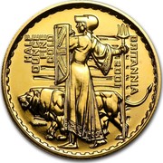 UK 50 Pounds Britannia 2001 British Royal Mint Proof KM# 1022 HALF OUNCE FINE GOLD BRITANNIA 2001 coin reverse