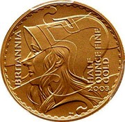 UK 50 Pounds Britannia 2003 British Royal Mint KM# 1042 BRITANNIA HALF OUNCE FINE GOLD 2003 PN coin reverse