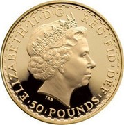 UK 50 Pounds Britannia 2010 Proof KM# 1137 ELIZABETH'II'D'G REG'FID'DEF '50'POUNDS' IRB coin obverse UK 50 Pounds Britannia 2010 Proof KM# 1137 ELIZABETH'II'D'G REG'FID'DEF '50'POUNDS' IRB coin obverse