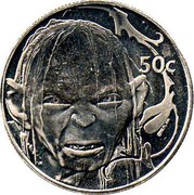 New Zealand 50C Gollum 2003 (l) KM# 138 50C coin reverse New Zealand 50C Gollum 2003 (l) KM# 138 50C coin reverse