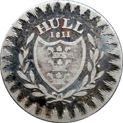 UK 6 Pence (1/2 Shilling) Yorkshire - Hull / Rudston & Preston 1811  HULL 1811 coin obverse UK 6 Pence (1/2 Shilling) Yorkshire - Hull / Rudston & Preston 1811  HULL 1811 coin obverse