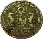 UK 6 Pence Somersetshire - Bristol / W. Sheppard 1811  BRISTOL PAYABLE BY W. SHEPPARD ∙ EXCHANGE SEPT 6 1811 coin obverse UK 6 Pence Somersetshire - Bristol / W. Sheppard 1811  BRISTOL PAYABLE BY W. SHEPPARD ∙ EXCHANGE SEPT 6 1811 coin obverse