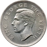 New Zealand Crown Proposed Royal Visit 1949 Proof KM# 22 KING GEORGE THE SIXTH coin obverse New Zealand Crown Proposed Royal Visit 1949 Proof KM# 22 KING GEORGE THE SIXTH coin obverse