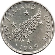 New Zealand Crown Proposed Royal Visit 1949 Proof KM# 22 NEW ZEALAND CROWN 1949 ∙ coin reverse New Zealand Crown Proposed Royal Visit 1949 Proof KM# 22 NEW ZEALAND CROWN 1949 ∙ coin reverse