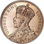 New Zealand Crown Waitangi 1935 KM# 6 GEORGE V KING EMPEROR coin obverse New Zealand Crown Waitangi 1935 KM# 6 GEORGE V KING EMPEROR coin obverse