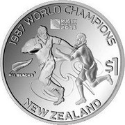 New Zealand Dollar 2011 (w) Proof KM# 347 Decimal Coins 1987 WORLD CHAMPIONS ALL BLACKS' $ 1 NEW ZEALAND coin reverse New Zealand Dollar 2011 (w) Proof KM# 347 Decimal Coins 1987 WORLD CHAMPIONS ALL BLACKS' $ 1 NEW ZEALAND coin reverse