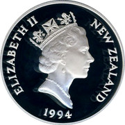 New Zealand Five Dollars Birth of Princess Elizabeth 1994 Proof KM# 91 NEW ZEALAND ELIZABETH II 1994 RDM coin obverse New Zealand Five Dollars Birth of Princess Elizabeth 1994 Proof KM# 91 NEW ZEALAND ELIZABETH II 1994 RDM coin obverse