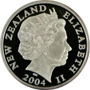 New Zealand Five Dollars Chatham Island Taiko 2004 Proof KM# 133a NEW ZEALAND ELIZABETH II 2004 IRB coin obverse New Zealand Five Dollars Chatham Island Taiko 2004 Proof KM# 133a NEW ZEALAND ELIZABETH II 2004 IRB coin obverse