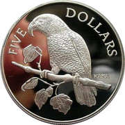 New Zealand Five Dollars Kaka 1996 Proof KM# 97a FIVE DOLLARS KAKA coin reverse New Zealand Five Dollars Kaka 1996 Proof KM# 97a FIVE DOLLARS KAKA coin reverse