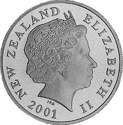 New Zealand Five Dollars Kereru Bird 2001 (l) KM# 128 NEW ZEALAND ELIZABETH II 2001 IRB coin obverse