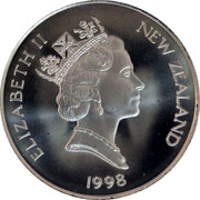New Zealand Five Dollars Pride in New Zealand 1998 (v) Sets only KM# 109 NEW ZEALAND ELIZABETH II 1998 RDM coin obverse