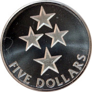 New Zealand Five Dollars Pride in New Zealand 1998 (v) Sets only KM# 109 FIVE DOLLARS coin reverse