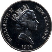 New Zealand Five Dollars Tui 1995 KM# 93 NEW ZEALAND ELIZABETH II 1995 RDM coin obverse New Zealand Five Dollars Tui 1995 KM# 93 NEW ZEALAND ELIZABETH II 1995 RDM coin obverse
