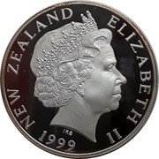 New Zealand Five Dollars Wellington Harbour Capital 1999 (v) Proof KM# 123a NEW ZEALAND ELIZABETH II 1999 IRB coin obverse New Zealand Five Dollars Wellington Harbour Capital 1999 (v) Proof KM# 123a NEW ZEALAND ELIZABETH II 1999 IRB coin obverse