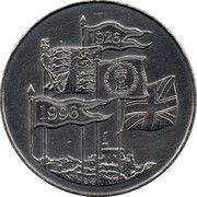 UK Five Pounds 70th Birthday of Queen Elizabeth II 1996 KM# 974 1926 1996 coin reverse UK Five Pounds 70th Birthday of Queen Elizabeth II 1996 KM# 974 1926 1996 coin reverse