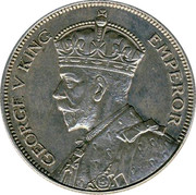 New Zealand Half Crown George V 1933 KM# 5 GEORGE V KING EMPEROR coin obverse