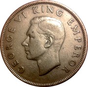New Zealand Half Crown George VI 1947 KM# 11a GEORGE VI KING EMPEROR HP coin obverse New Zealand Half Crown George VI 1947 KM# 11a GEORGE VI KING EMPEROR HP coin obverse