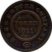 UK Half Penny Birmingham - Rose Copper Company 1811  ROSE COPPER COMPANY TOKEN 1811 coin obverse