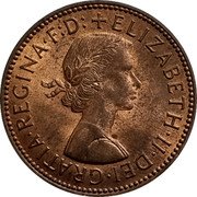 New Zealand Half Penny Elizabeth II (1st portrait) 1965 KM# 23.2 + QUEEN∙ELIZABETH∙THE∙SECOND coin obverse New Zealand Half Penny Elizabeth II (1st portrait) 1965 KM# 23.2 + QUEEN∙ELIZABETH∙THE∙SECOND coin obverse