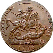 UK Halfpenny (Hampshire - Portsea / Licensed Victuallers) PROMISSORY - HALFPENNY 1796 coin obverse UK Halfpenny (Hampshire - Portsea / Licensed Victuallers) PROMISSORY - HALFPENNY 1796 coin obverse