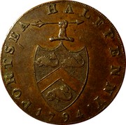 UK Halfpenny (Hampshire - Portsea) PORTSEA HALFPENNY∙ 1794 coin obverse UK Halfpenny (Hampshire - Portsea) PORTSEA HALFPENNY∙ 1794 coin obverse