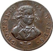 UK Halfpenny (Middlesex - National Series / Prince of Wales) GEO.PRINCE OF WALES. coin obverse