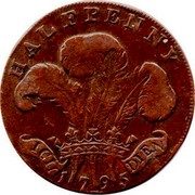 UK Halfpenny (Prince of Wales) HALFPENNY ICH DIEN 1 7 9 5 coin reverse
