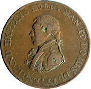 UK Halfpenny Yorkshire - British Naval 1812  ENGLAND EXPECTS EVERY MAN TO DO HIS DUTY. coin obverse UK Halfpenny Yorkshire - British Naval 1812  ENGLAND EXPECTS EVERY MAN TO DO HIS DUTY. coin obverse
